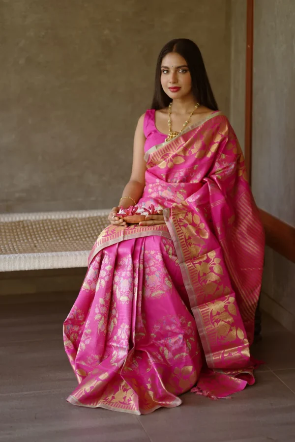 Pink Kanchi Pattu Saree