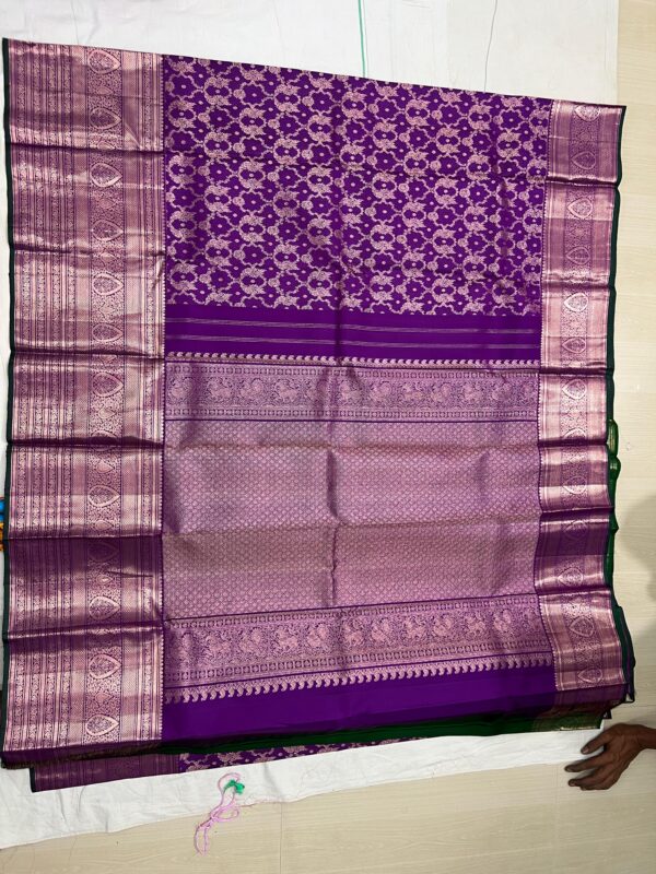 KANJEEVARAM PURE SILK BROCADE DESIGNER SAREE - Image 3