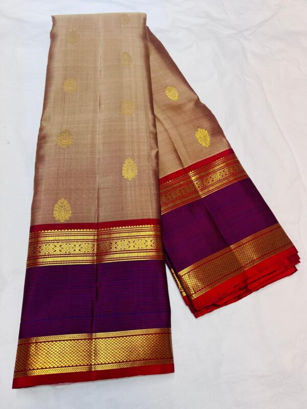 KANJEEVARAM PURE SILK BUTTA AND TEMPLE BORDER SAREES - Image 2