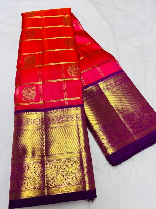 KANJEEVARAM PURE SILK BEAUTIFUL BUTTA CHECKS SAREES