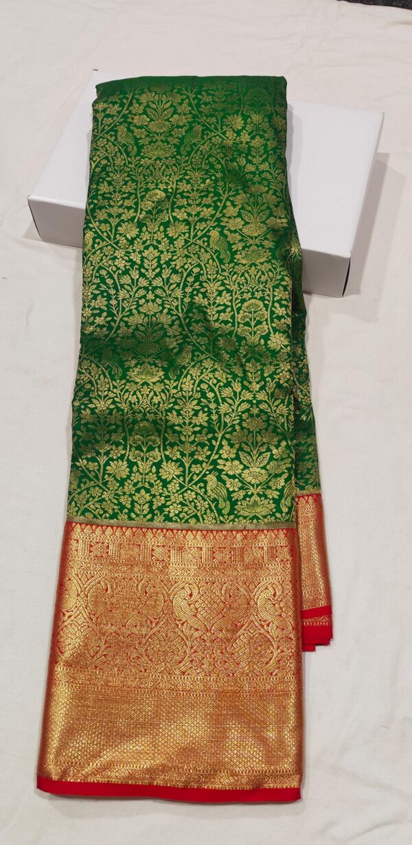 KANJEEVARAM BROCADE PURE SILK EXCLUSIVE KUTTU BORDER SAREES