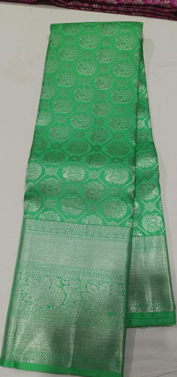 KANJEEVARAM PURE SILK BROCADE PASTEL COLOUR SAREES - Image 2