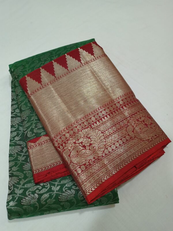 KANJEEVARAM BEAUTIFUL EXCLUSIVE DESIGNS WITH CONTRAST BORDERS - Image 2