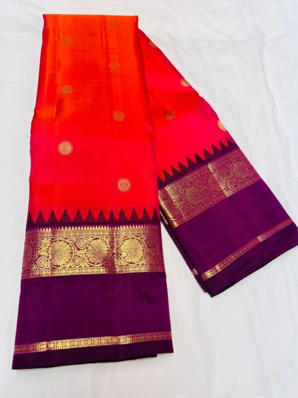 KANJEEVARAM PURE SILK BUTTA AND TEMPLE BORDER SAREES