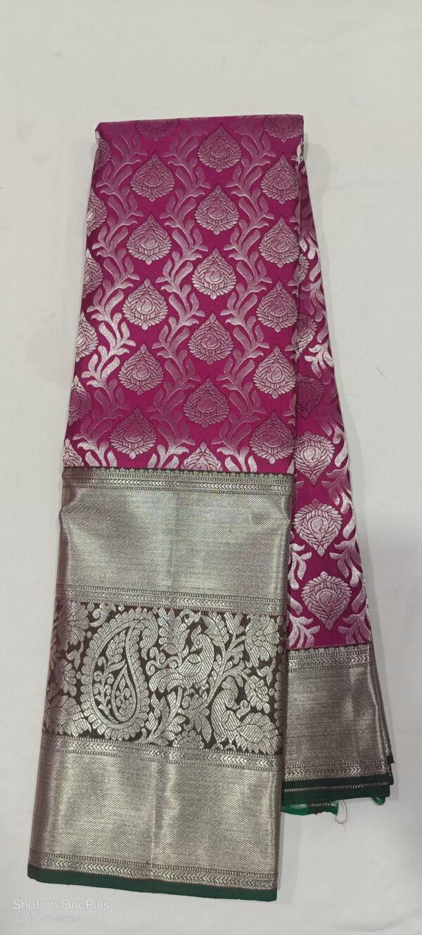 KANJEEVARAM PURE SILK BEAUTIFUL PINK SHADE SAREES - Image 4