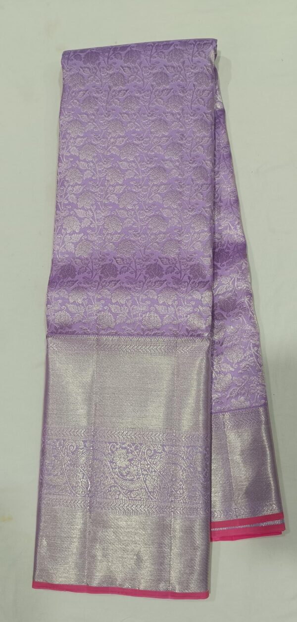 KANJEEVARAM PURE SILK BROCADE PASTEL COLOUR SAREES - Image 3