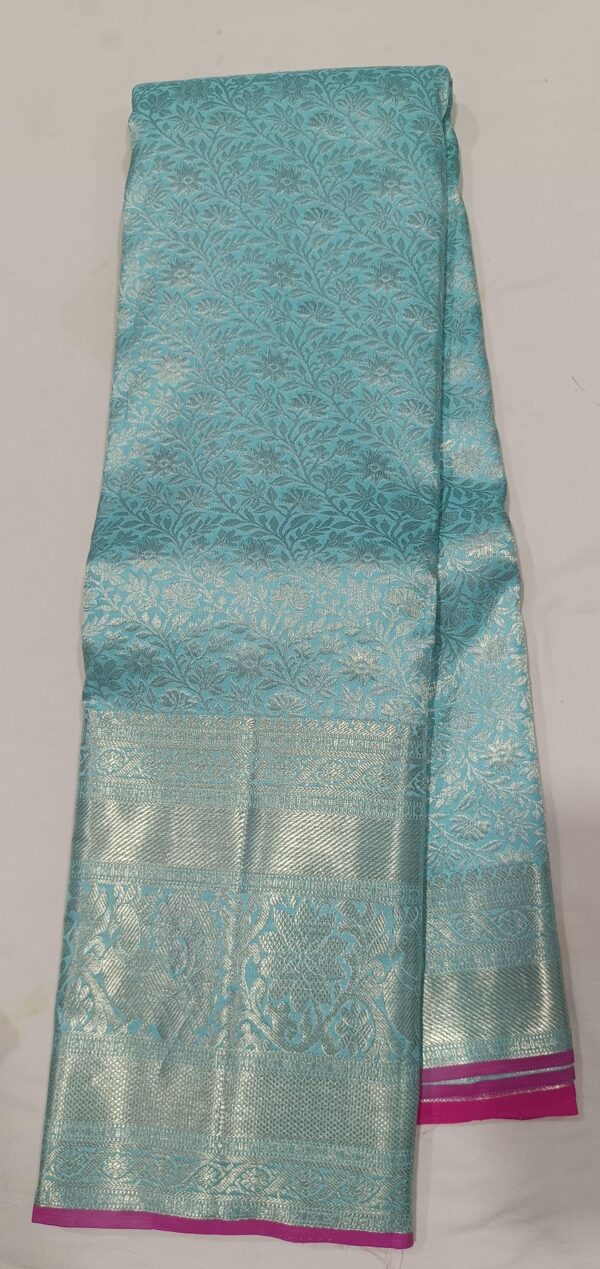 KANJEEVARAM PURE SILK BROCADE PASTEL COLOUR SAREES - Image 4