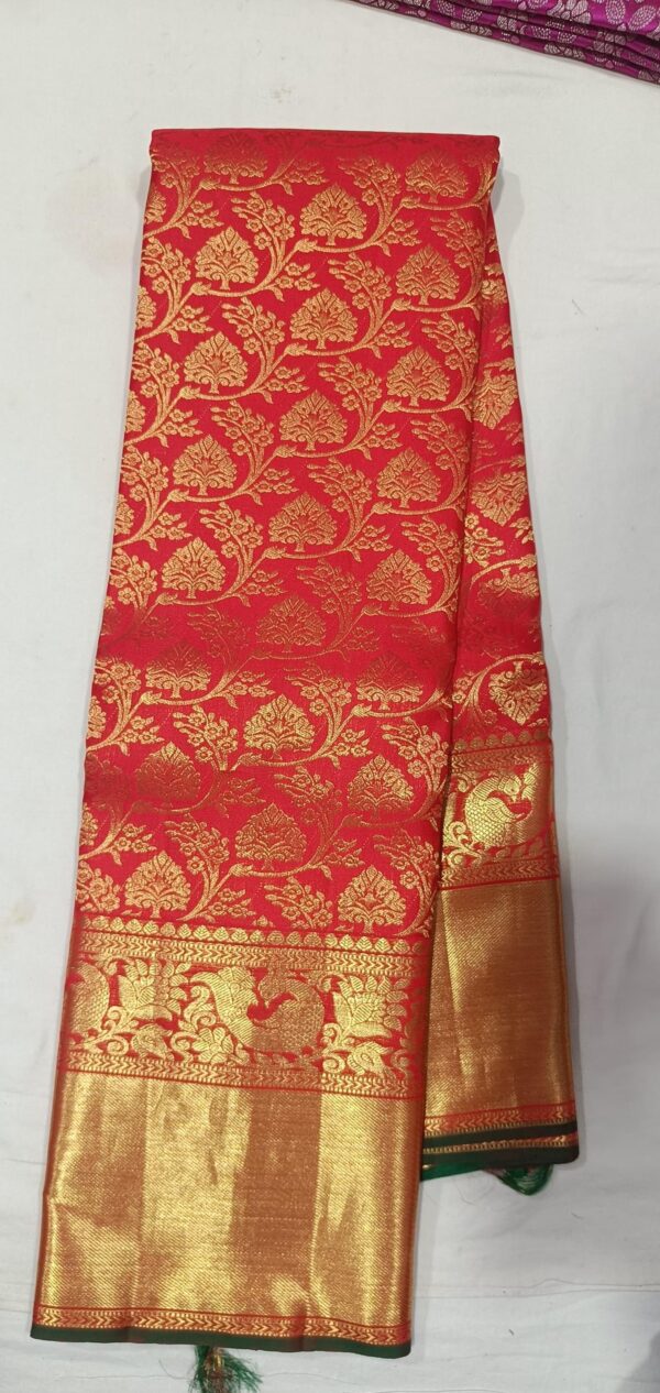 KANJEEVARAM PURE SILK BROCADE PASTEL COLOUR SAREES - Image 5